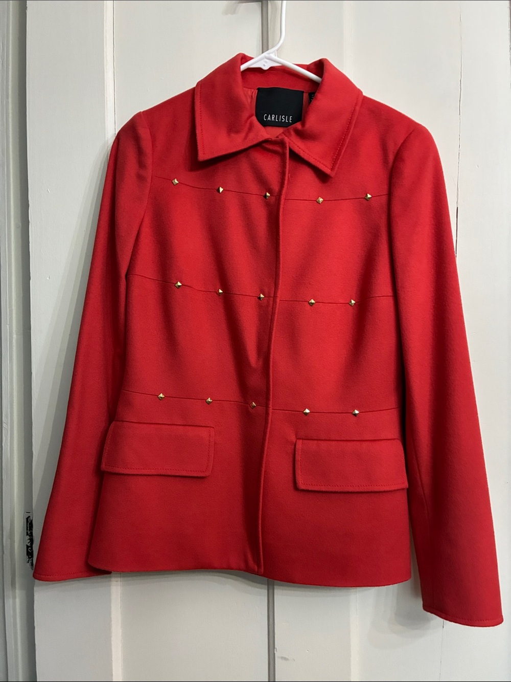 Carlisle Vibrant Studded Wool-Blend Blazer